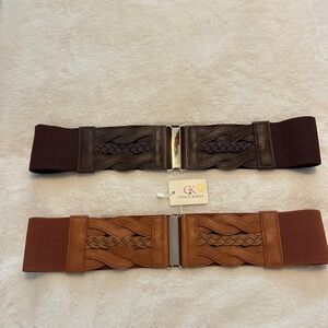Grace Karin Women's Braided Belts - Dark Brown and Light Brown XL